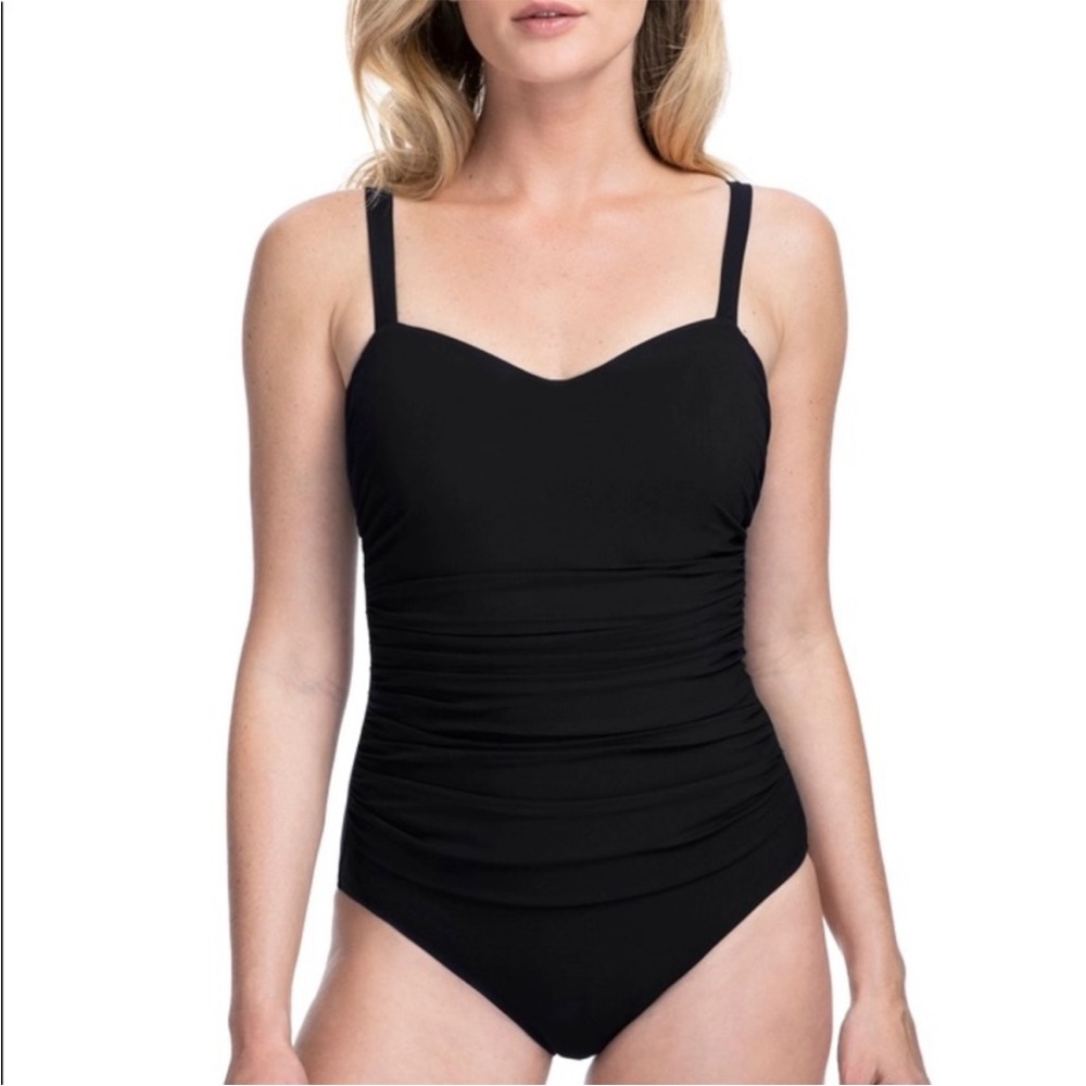 Profile by Gottex Tutti Frutti one piece swimsuit, black, 8 F cup